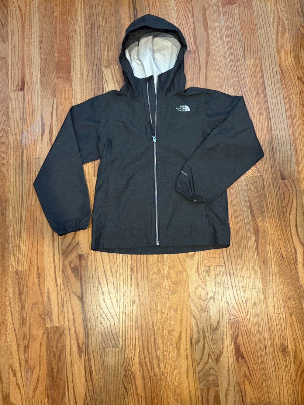 Girls The North Face Grey Hooded Rain Jacket